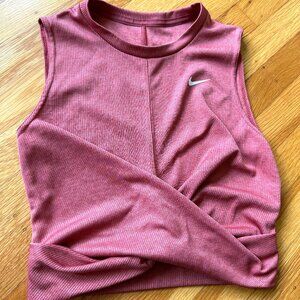 Nike Sleeveless, Cross-Waist Terracotta Workout Top | Small